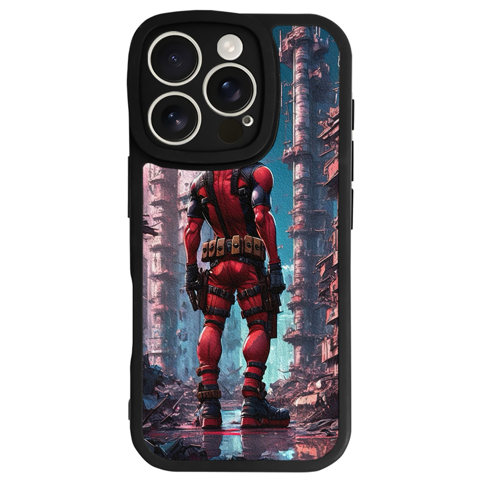 （画像用） Deadpool デッドプール 【iPhone 16シリーズ対応】シリコンスマホケース（レザー調） 材質：シリコン